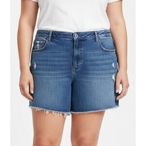 Abercrombie & Fitch Women 24W (37) Curve Love "High Rise Mom" Denim Shorts New!